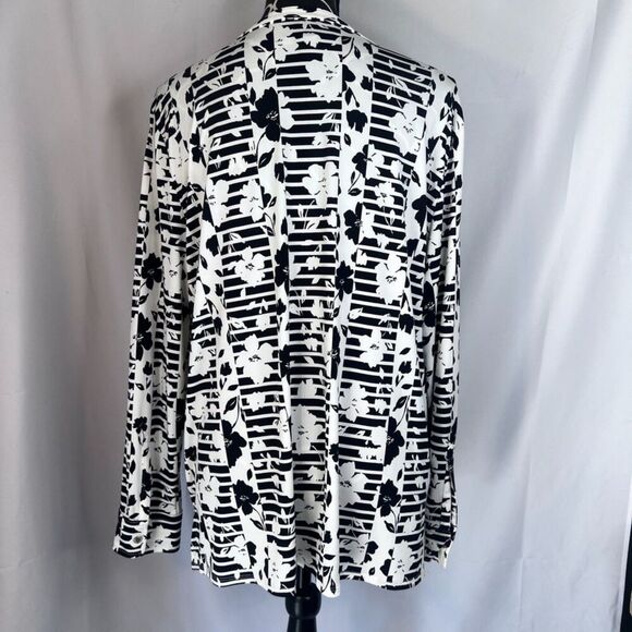 Dana Buchman Bold Geometirc Print Button Front Jersey Blouse Size XL - Picture 5 of 9